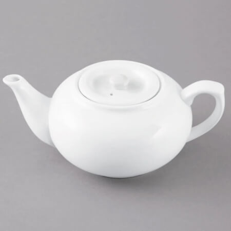 4 Cup Acopa Bright White Porcelain Teapot With Sunken Lid